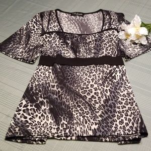 Size 1X BeLush Animal Print Blouse